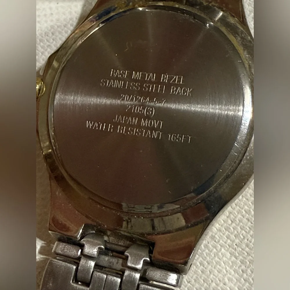 Armitron Two-Tone Silver and Gold Watch with Black Dial